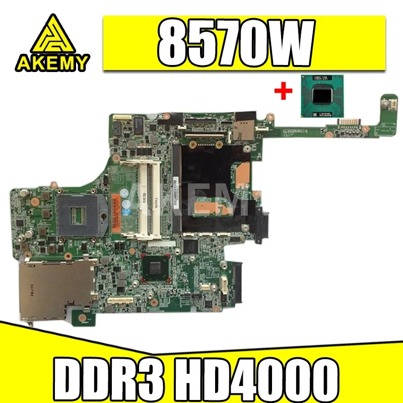 

AKemy 690643-001 Main Board For Hp Elitebook 8570W Laptop Motherboard DDR3 HD4000 J8A with graphics slot