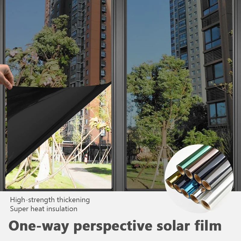 Односторонняя зеркальная оконная пленка виниловая самоклеящаяся