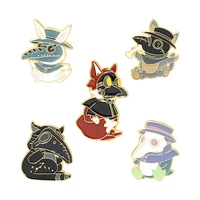 anime crow badges cute enamel brooches lapel pins for women vintage decorative hijab pins metal badges gothic brooch on backpack