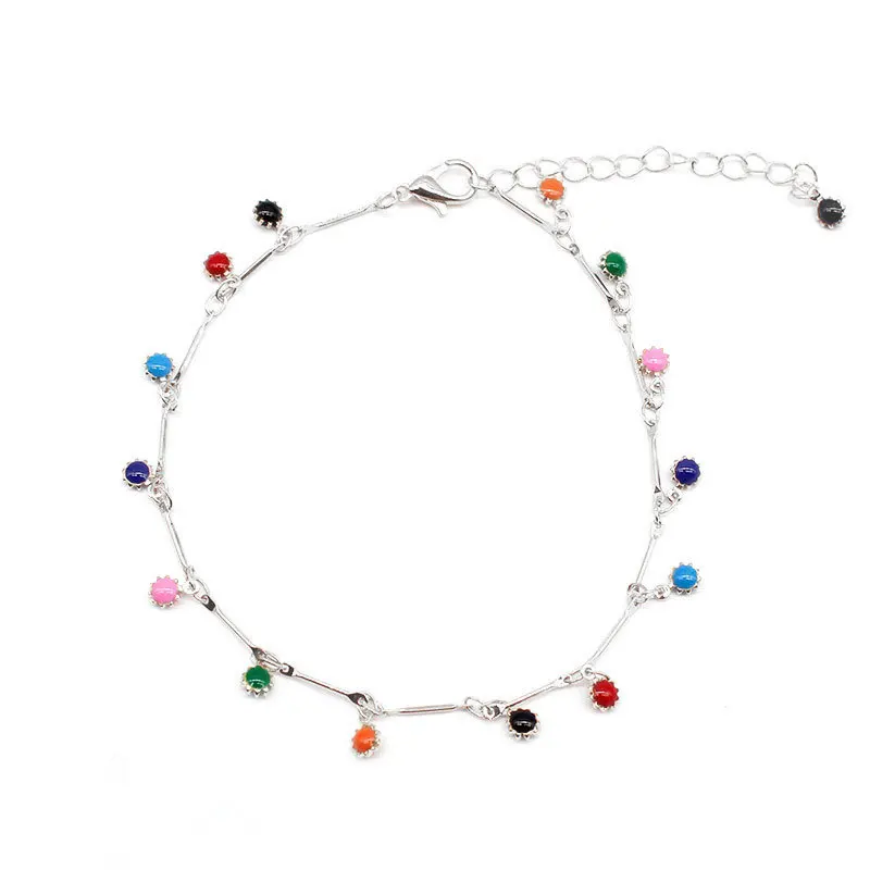 

European and American Personality Fashion Gems Trend Simple Women's Sunflower Handmade Anklet for Women Jewelry Wholesale