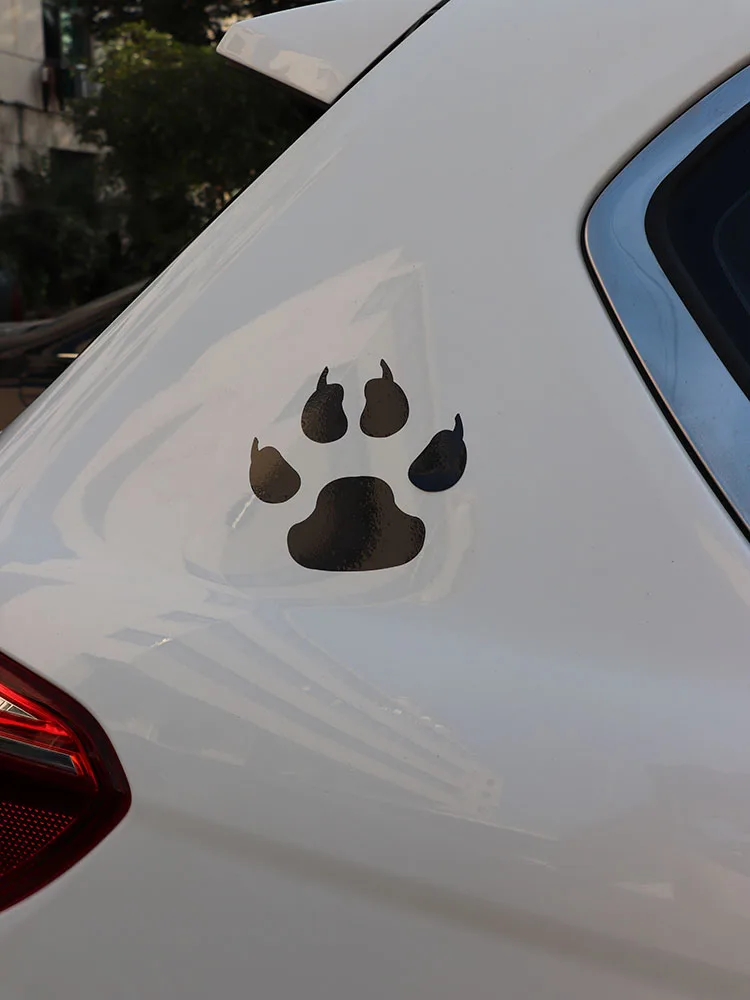 

ZTTZDY 12.2x12.8CM Cat Footprints Car Sticker Decorative Vinyl Decal Black/Silver ZJ4-0032