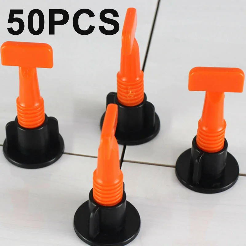 

50*Flat Ceramic Floor Wall Construction Tools Reusable Tile Leveling System Set
