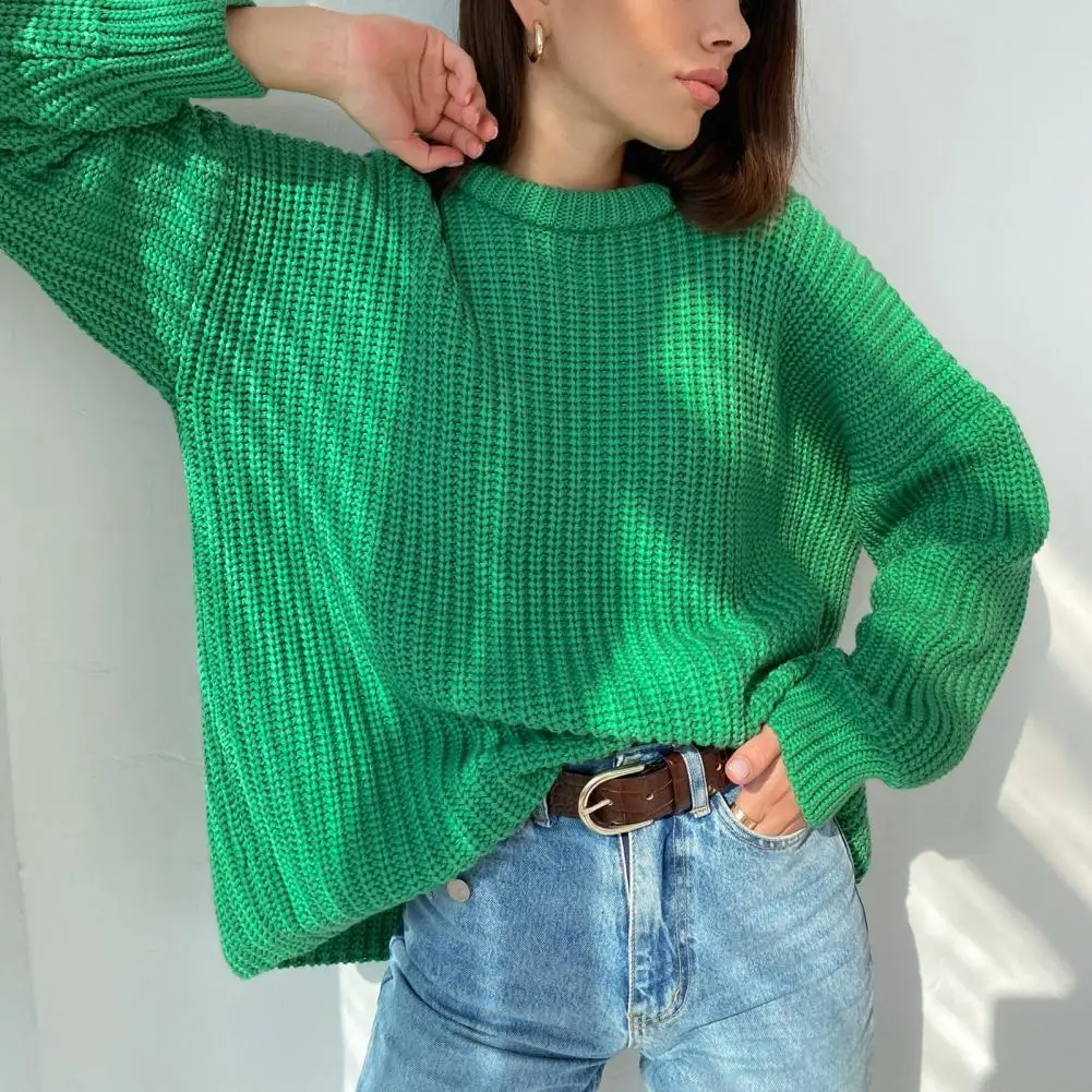 

Women's Knitted Thicken Pullovers Sweater Autumn Winter Oversize Long Sleeve Casual Loose Sweaters Female Solid 2021 Ladies Top