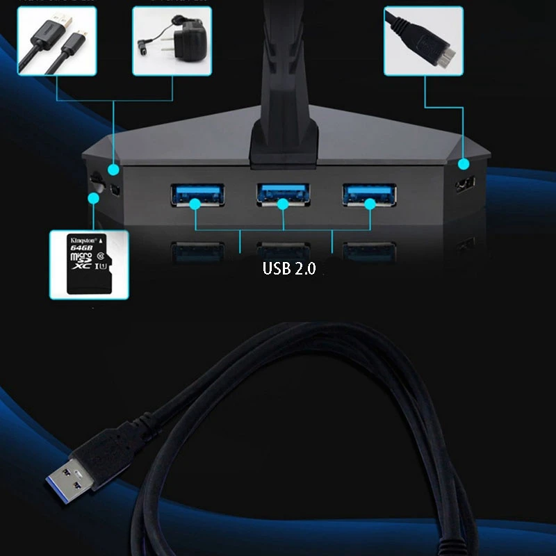 3 портовый Usb 2 0 Шнур для мыши зажим провода мини держатель детской устройство