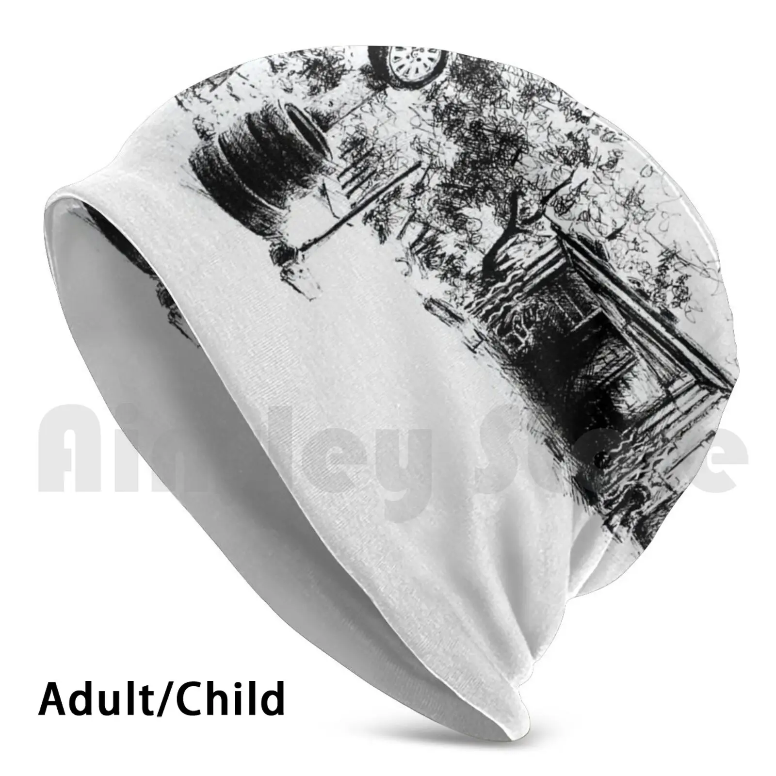 Автобусные остановки вязать шапочки шляпа в стиле хип хоп ручка Pensketch каракули