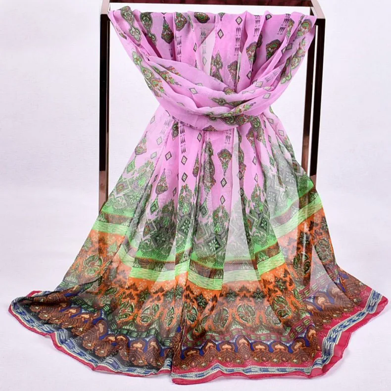 Весенняя двухцветная шелковая сатиновая квадратная лента для волос хиджаб