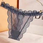 Летнее платье с кружевами для девочек Трусы-стринги сексуальные женские сетчатые прозрачные трусики с оборками Стиль милое ночное белье стринги XS-L 5018n