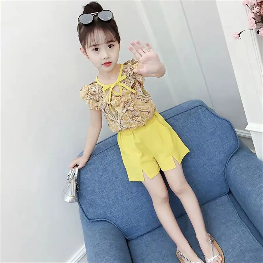 Baby Girls Clothing Sets Summer Fashion Sleeveless Tops &amp Shorts Kids Clothes Suits 4 5 6 7 8 9 10 11 12 Years Children Outfits |
