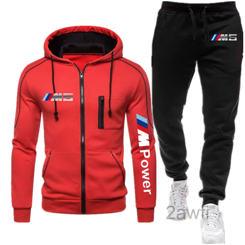 

Mens 2 Piece Set Bmw Power Print Tracksuit Hoodie Sweatshirt Pants Pullover Casual Sportswear New Collection
