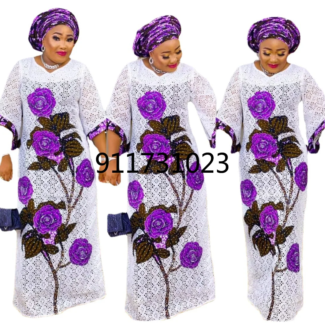 African Dresses For Women 2021 New Flower Dashiki Summer Plus Size Maxi Dress Ladies Traditional Clothing Fairy Dreams | Тематическая