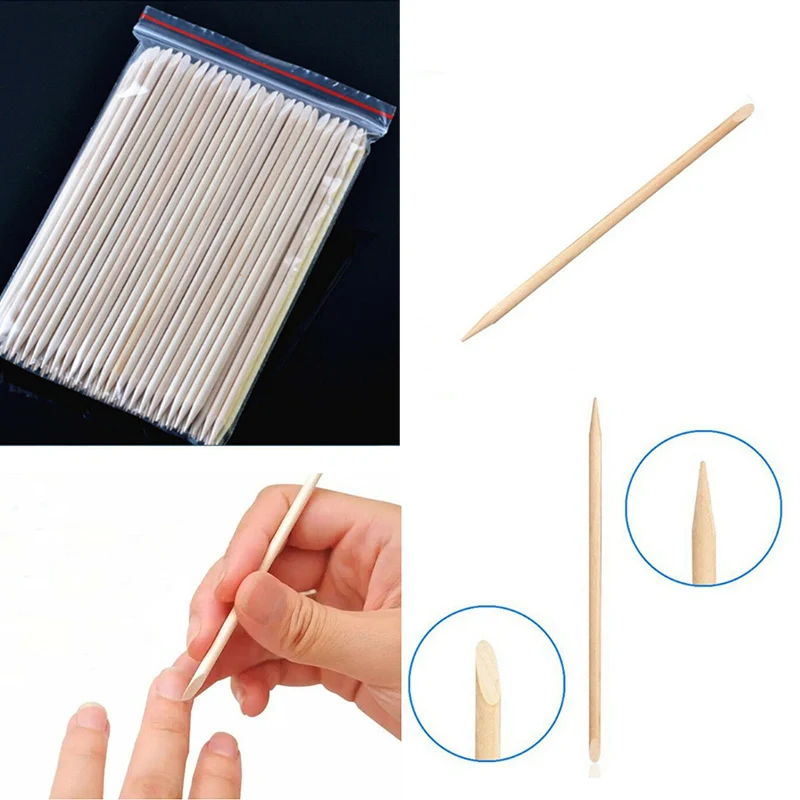 

Многофункциональный 100 шт. деревянные кутикулы толкатель для удаления ногтей выбора Маникюр деревянные палочки для ногтей Инструменты