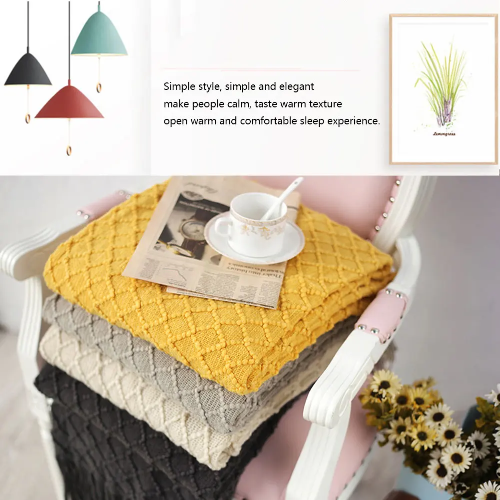 Повседневные вязаные одеяла в нордическом стиле для кровати покрывало дивана