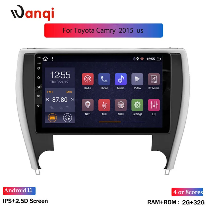 

Автомобильный мультимедийный плеер, 10,1 дюймов, Android 11, стерео радио, GPS-навигация для Toyota CAMRY 2015, 2016, версия для США, головное устройство 2.5D + IPS