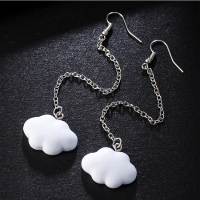 Модные Белые висячие серьги в Корейском стиле для женщин Милые простые форме