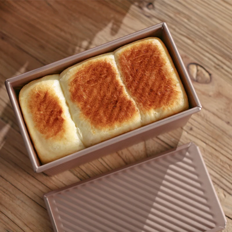 Золотая коробка с крышкой для тостов гофрированная форма выпечки и 450 г |