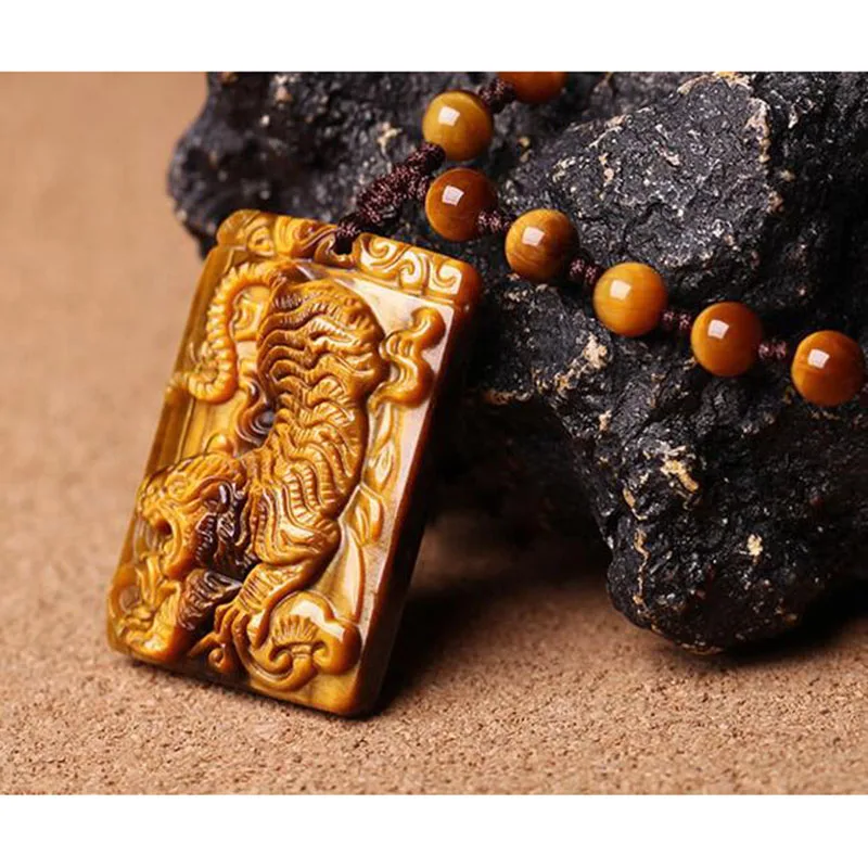 hot selling natural tiger eye stone pendant fashion boutique jewelry mens zodiac tiger jade brand necklace tiger eye stone pend free global shipping