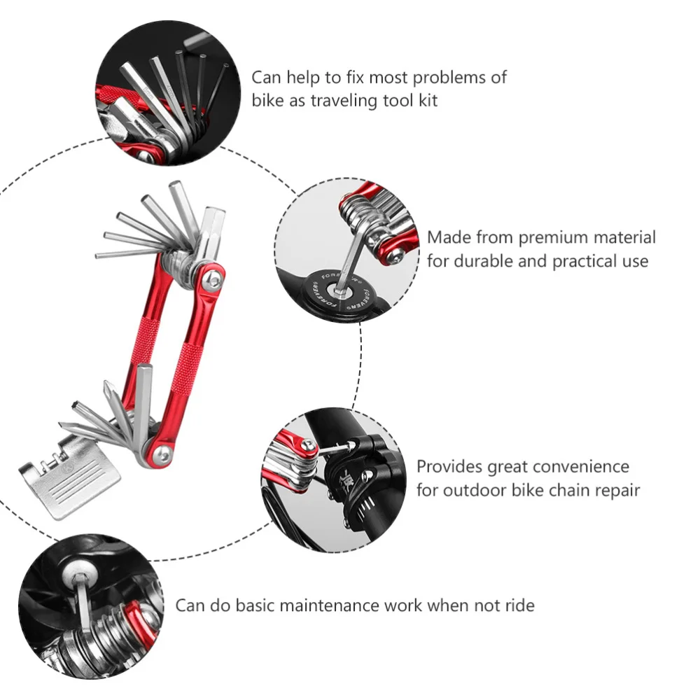 

1pc Foldable Bike Repair Kits Multi-Function Bike Tool for Bike Maintenance