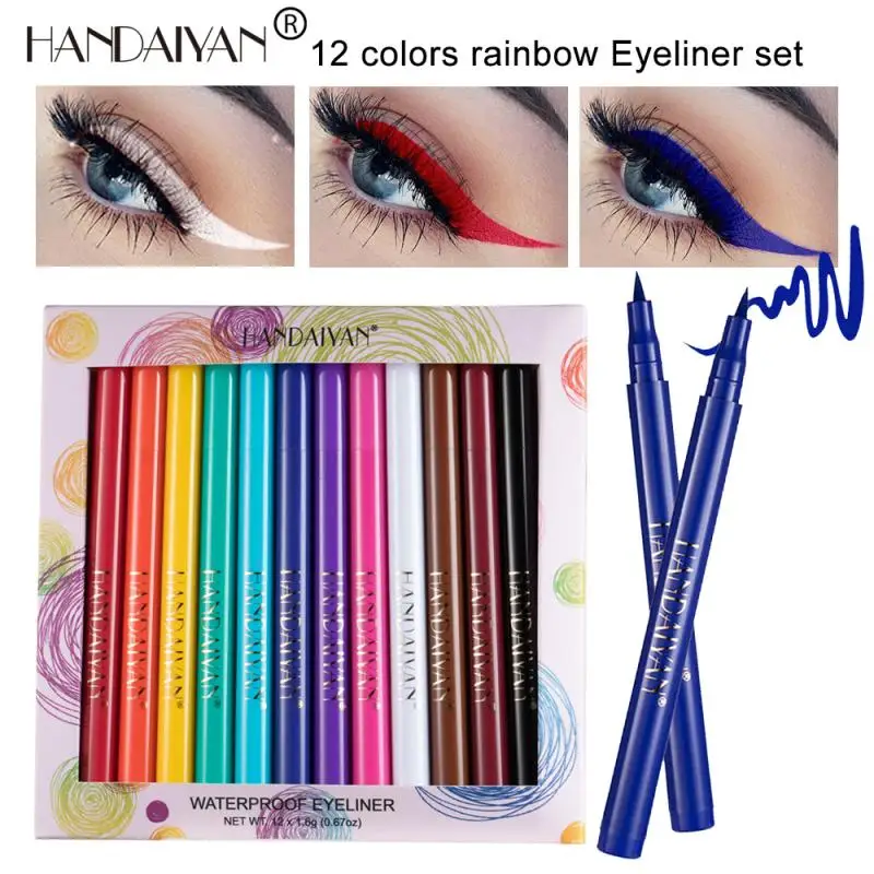 

HANDAIYAN 12 Colors Matte Colorful Liquid Eyeliner Pen Waterproof Long-lasting Non-smudge Eye Pencil Cosmetic TSLM2