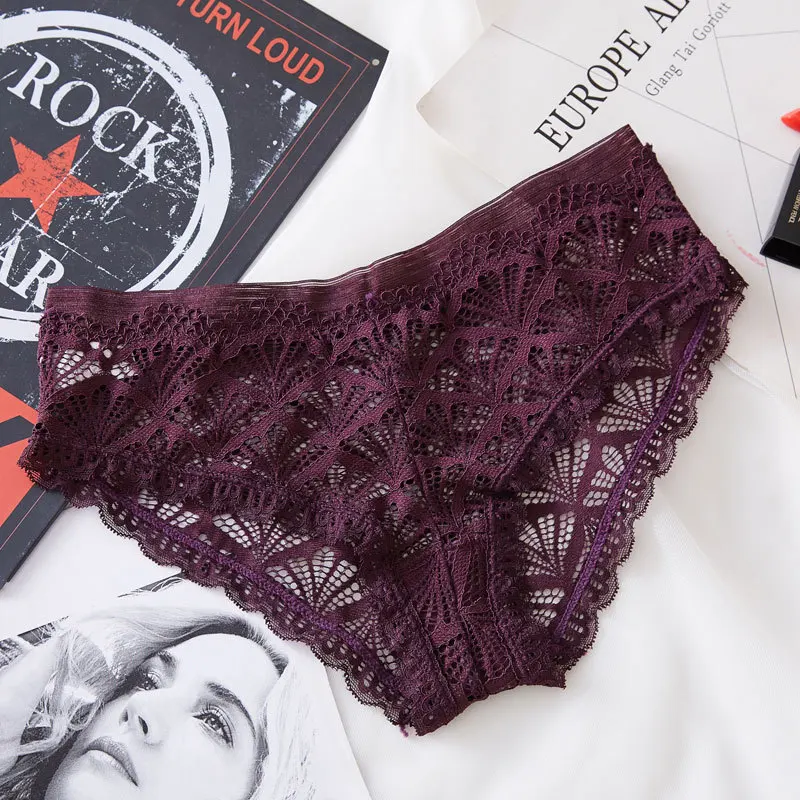 

Women Underwear Sexy Lace Hot Transparent Seamless Panties women Low Waist Cotton Cross Stretch briefs Brand Design Lingerie