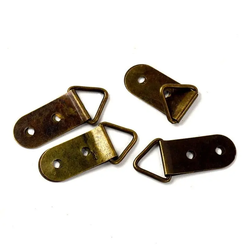 

Photo Tone Hooks Mount Wall D Ring Hanger Bronze Triangle Frame Hook Picture Triangle D-Ring Hanging Mirror Bronze Tone 10PCS