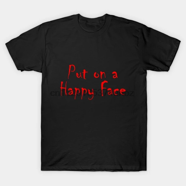 Мужская футболка с надписью Happy Face I Writing Quote Meme Joker дизайн на Хэллоуин женская