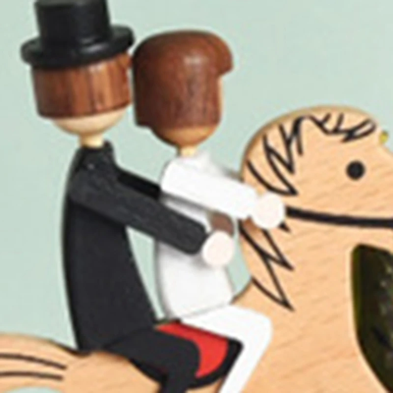 Танабата сказка Музыкальная шкатулка качалка в виде лошади деревянные поделки