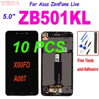 10pcs 5 0 for asus zenfone live zb501kl x00fd a007 lcd display touch screen digitizer assembly with frame for asus zb501kl lcd