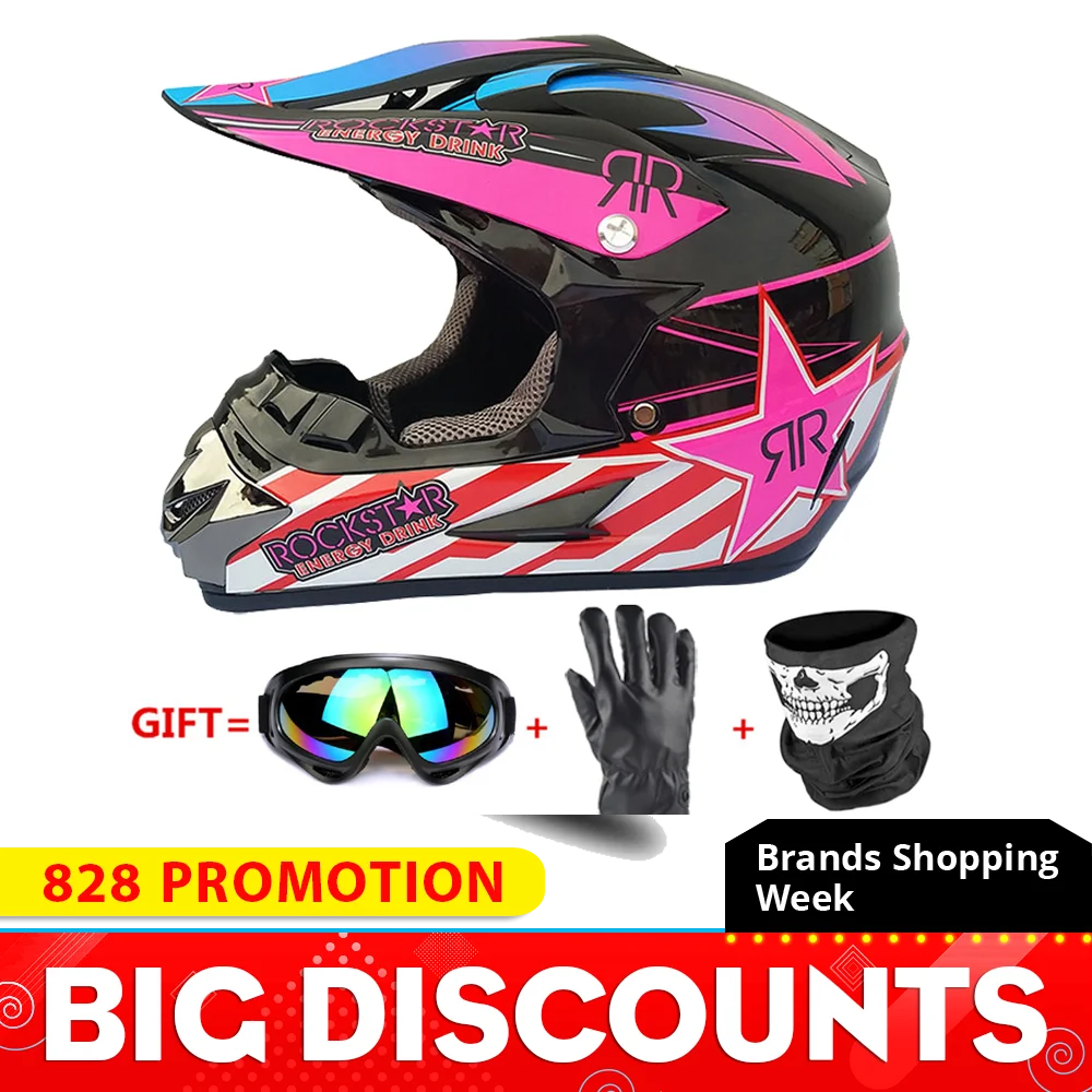 Motorcycle Full Face Helmet Casco Moto Motocross Helmet Off Road Helmet ATV Dirt Bike Downhill MTB DH Capacete Moto Glasses