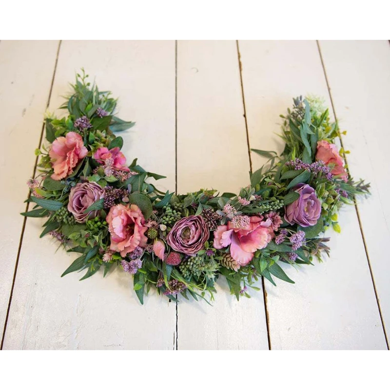 

Newborn Photography Props 60cm Artificial Flower Wreath Baby Photo Shooting Prop