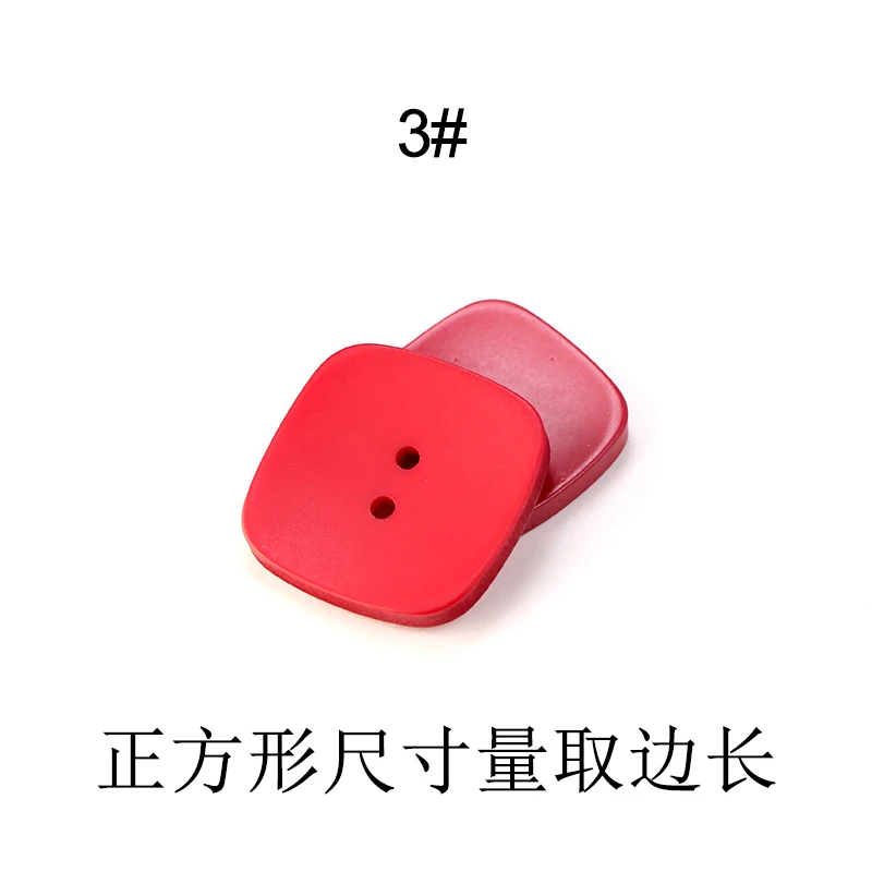 3 6pcs 2 Holes Square Buttons For Clothing Coat Craft Plastic Sewing Resin Button Baby kids Suit Garments 20mm 25mm Needlework JOD - Color: 3