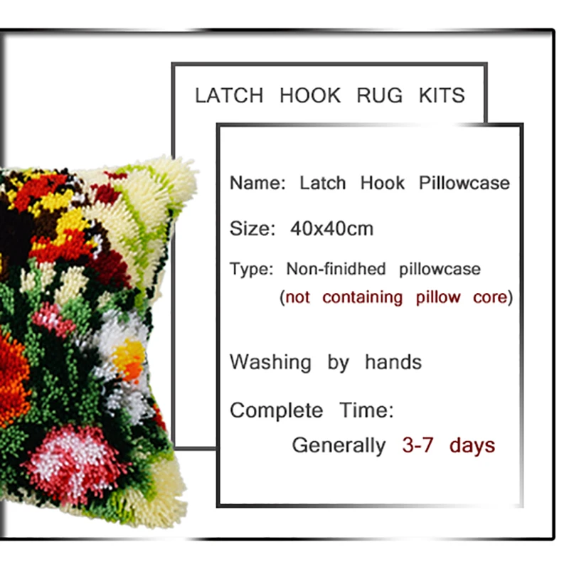 Animal Pillowcase Latch Hook Rug Kits Dogs DIY Needlework Embroidery Kussen Knooppakket Canvas Pillow Craft Cushion Gifts | Дом и сад