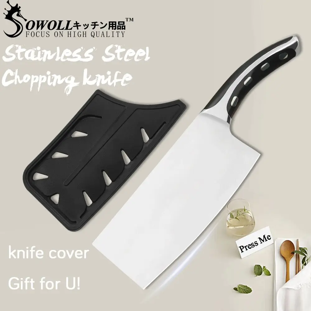 SOWOLL 4CR14 Нержавеющая сталь сербский Кухня Ножи 7 дюймов Тесак разделочные мясника