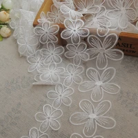 exquisite flower lace fabric handmade diy lace ribbon and lace decorative fabric embroidery white dress for sewing