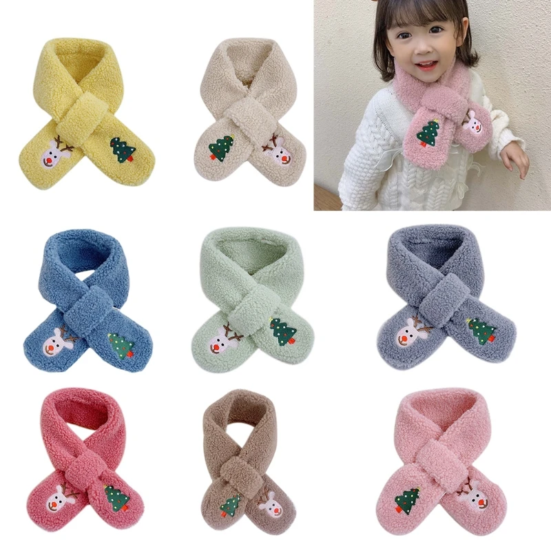 Детские зимние рождественские лазейки крест воротник шарф с рисунком олень