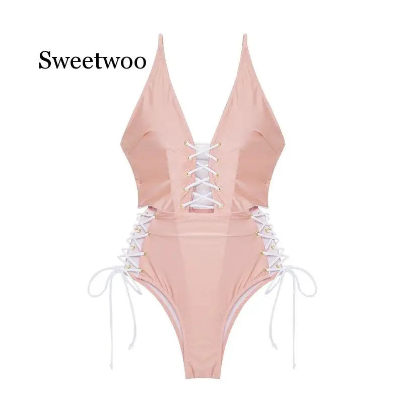 Новинка женский сексуальный купальник монокини на шнуровке Женский цельный 2020