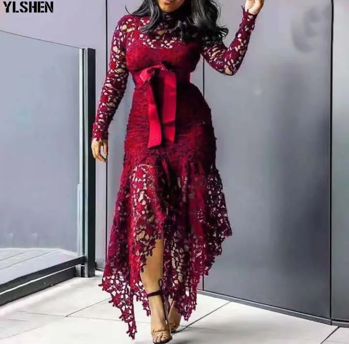 M 4XL африканские платья для женщин длинное кружевное Африканское платье