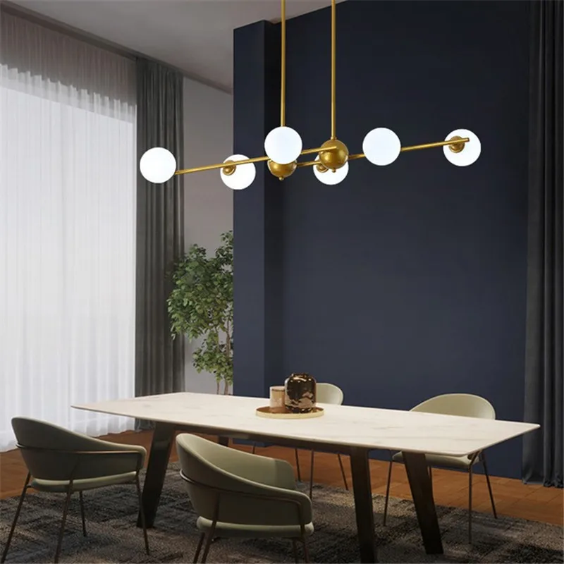 Стеклянный подвесной светильник в скандинавском стиле для гостиной столовой