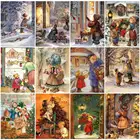 Винтажная Рождественская вышивка крестиком девушка алмазная живопись Стразы Алмазная вышивка бисером ручная работа для украшения дома