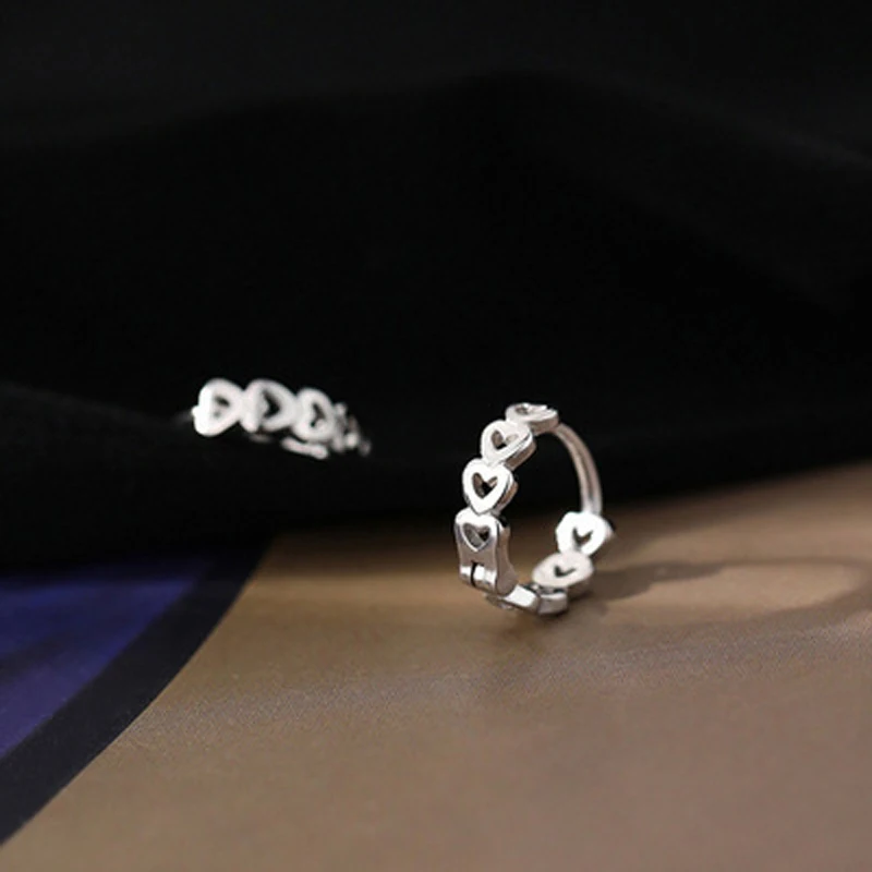 

Серьги-клипсы женские из серебра 925 пробы с полым сердцем