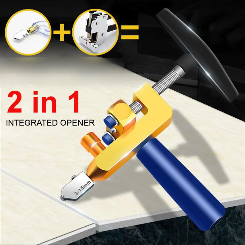 

2 In 1 Integraded Glass Cutter Tile Handheld Multi-Function Portable Opener Home Tile Cutter Diamond Cutting Hand Tool