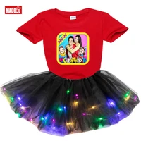 girls sets lovely me controte t shirt dress 2pcs princess party tutu dress light diy kids childrenclothing toddler baby outfits