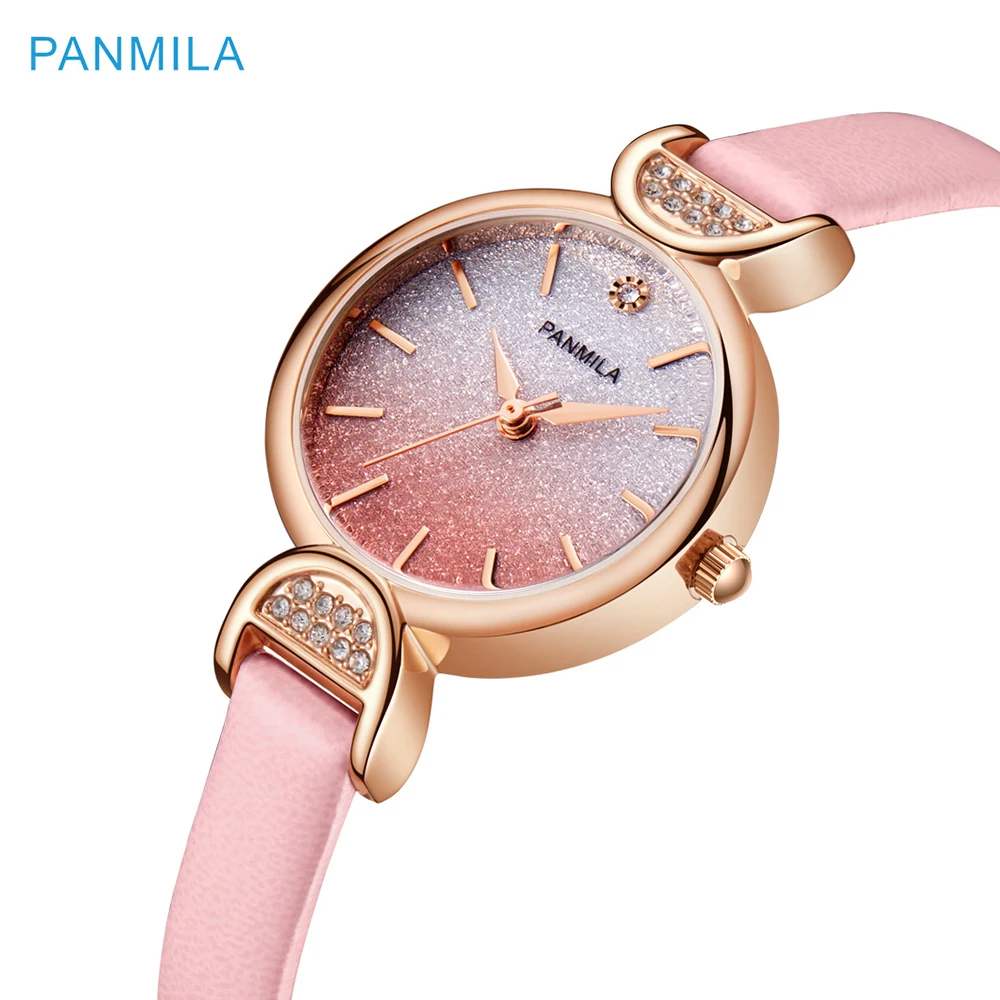

Brand Design Shines Ladies Small Dial Watches Women Pink PU Leather Quartz Watch Waterproof Female Dress Wristwatch Clock