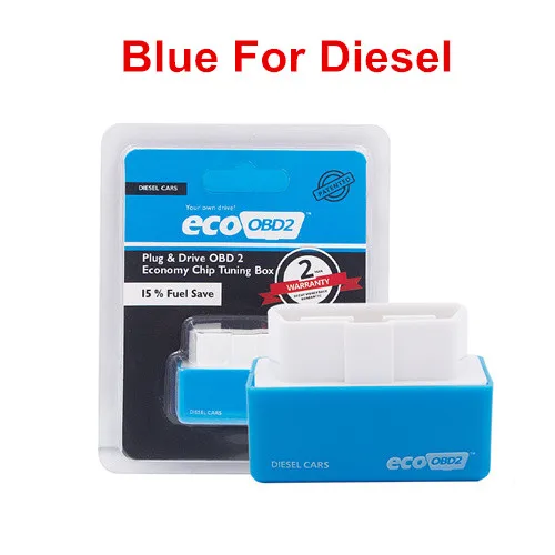 Blue For Diesel Лучший ECO OBD2 NitroOBD2 полный чип тюнинг производительность коробка Nitro OBD2 EcoOBD2 разъем и драйвер для дизельного бензина автомобиля OBDII интерфейс - Цвет: Blue For Diesel