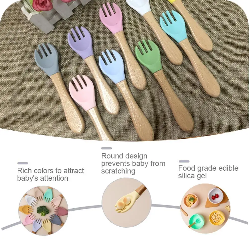 

2Pc/set Baby Silicone Spoon Feeding Set Kid Dishes Feeding Children Tableware Infant Accessories Goods Silicone Toddlers Sp O7A1