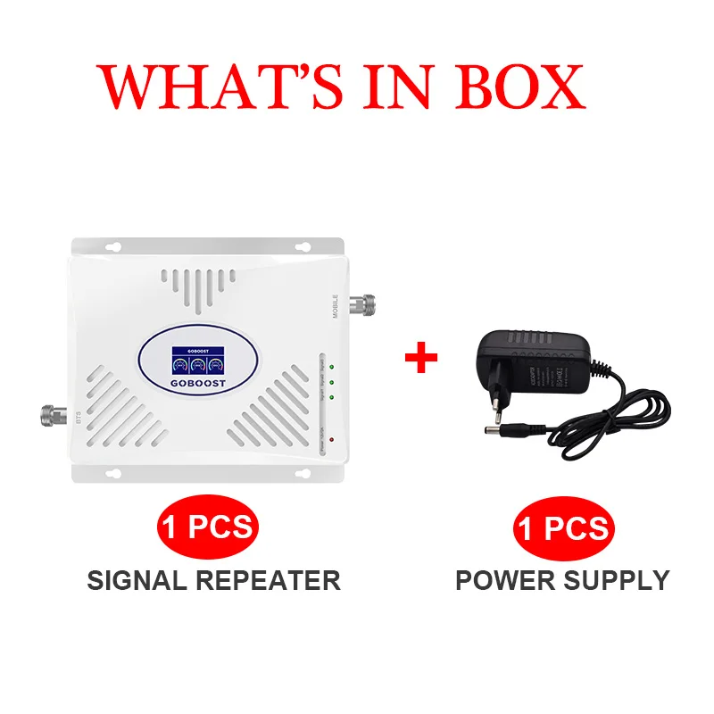 

GOBOOST Tri Band Signal Repeater 2G GSM 850 900 UMTS 3G 2100 Cellular Amplifier 4G LTE TDD 1800 2600 MHz Cell Phone Booster