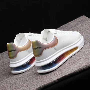 

McQueen White Shoes Men's Thick-Soled Cushion Men And Women The Same Casual Shoes Wild Student Sports Shoes Men's Trendy Shoes