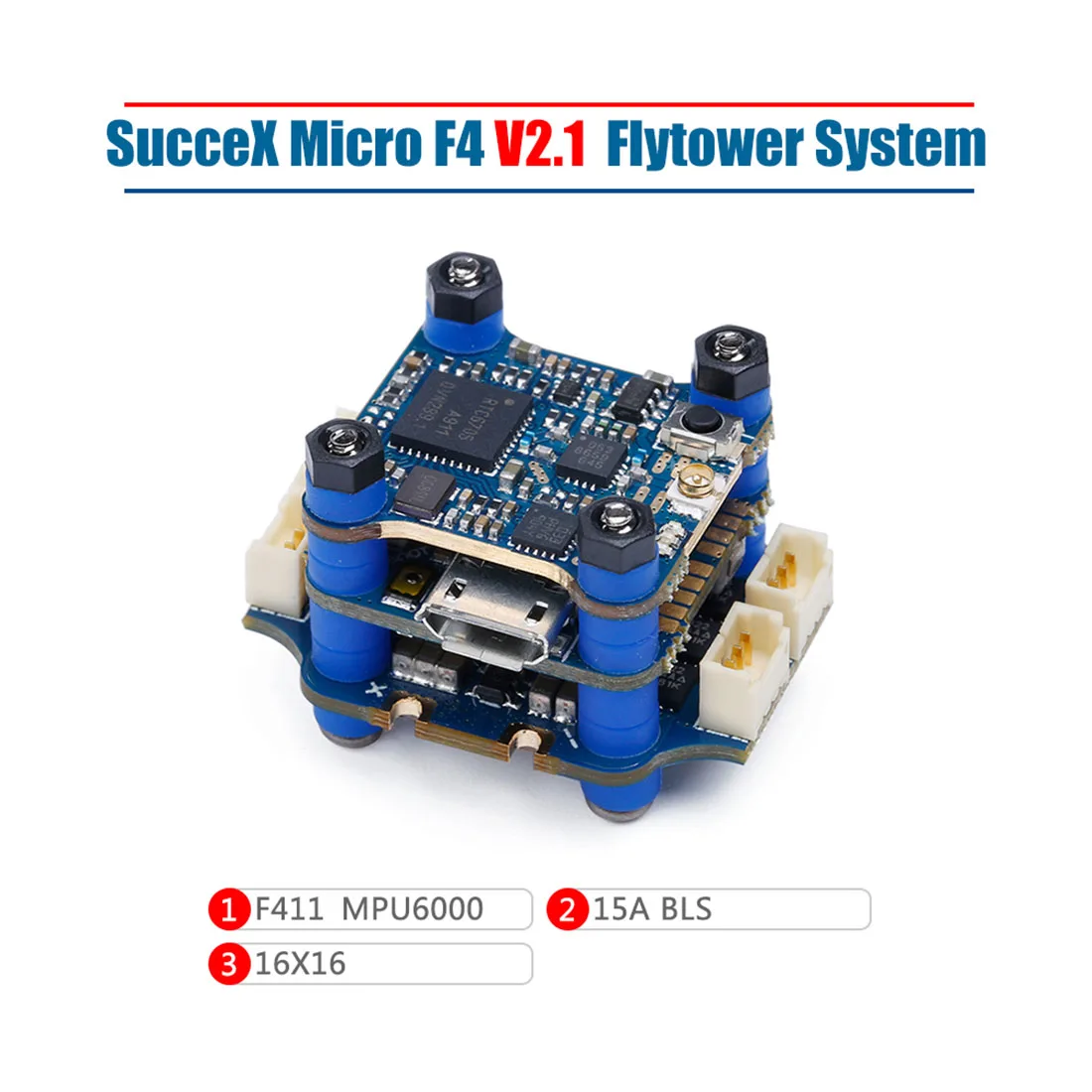 Система управления полетом iFlight SucceX Micro F4 V2.1 15A 2 4S 16x16 мм 4 в 1 ESC|Детали и аксессуары|