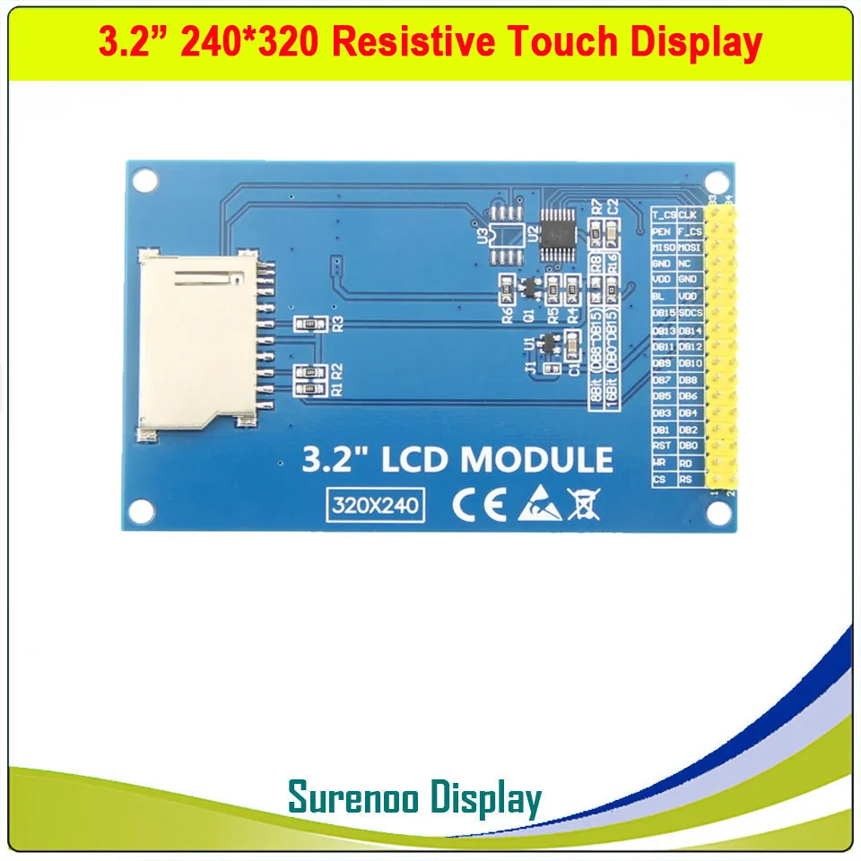 3 2 дюймов 240*320 TFT ЖК модуль экран с сенсорным приводом IC ILI9341 XPT2046 PCB Adpater