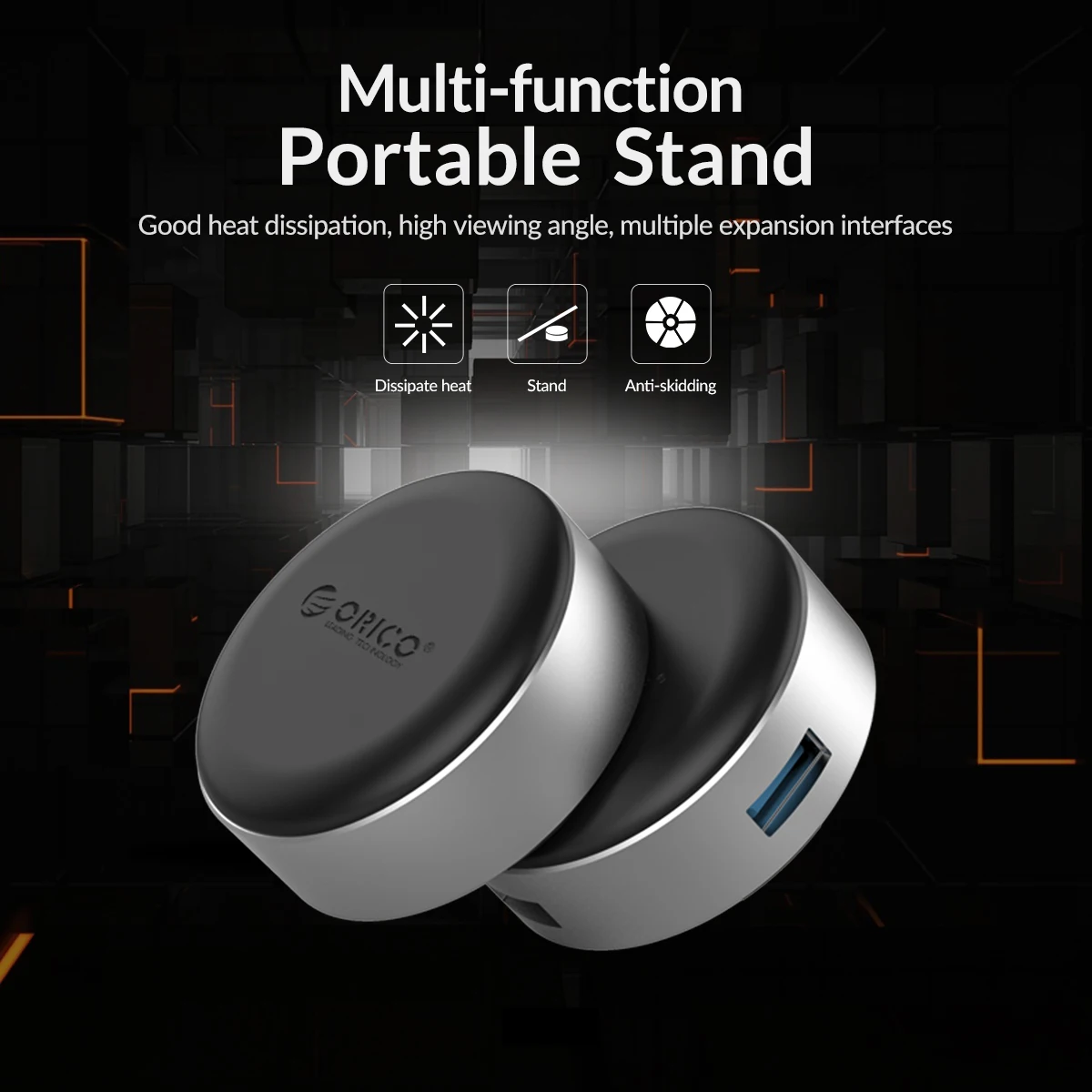 ORICO подставка для ноутбука с концентратором USB3.0 алюминиевая портативная