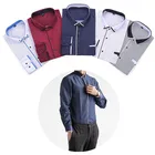 Рубашка мужская с принтом в горошек, модная повседневная мягкая удобная дышащая ткань, Приталенный топ с длинным рукавом для молодежи, весна-осень, 2021